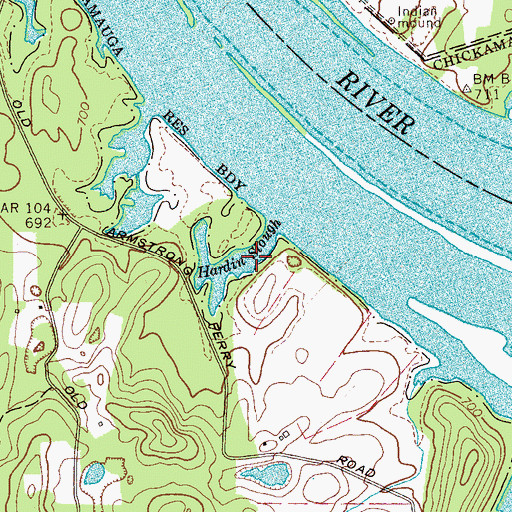Topographic Map of Hardin Slough, TN