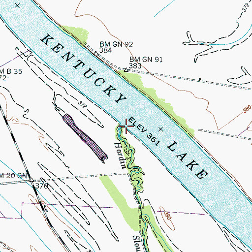 Topographic Map of Hardin Slough, TN