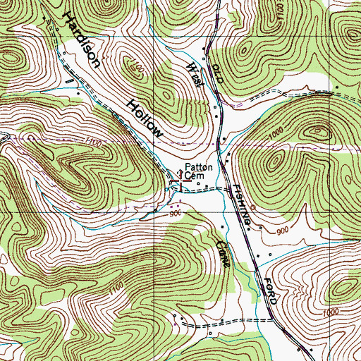 Topographic Map of Hardison Hollow, TN