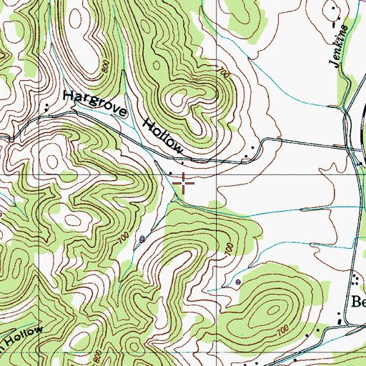 Topographic Map of Hargrove Hollow, TN