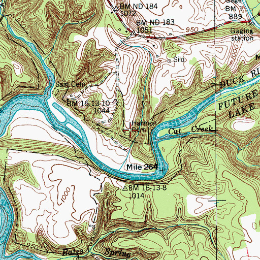 Topographic Map of Harmen Cemetery, TN