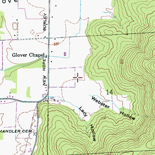 Topographic Map of Webster Hollow, AL