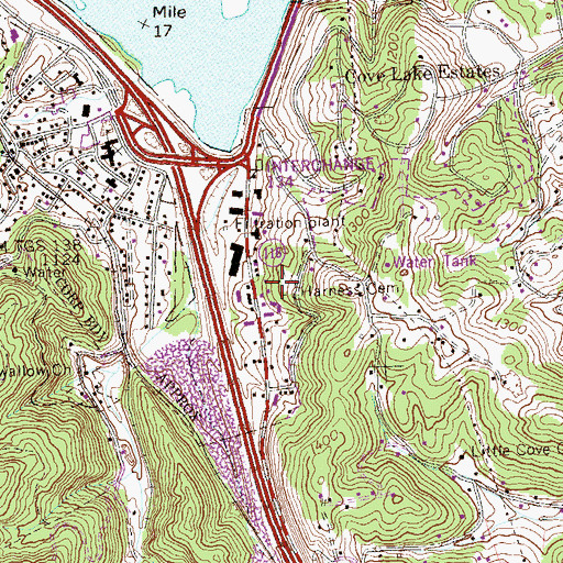 Topographic Map of Harness Cemetery, TN
