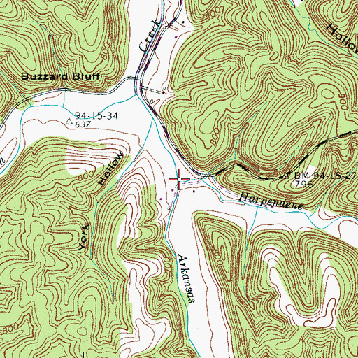 Topographic Map of Harpendene Branch, TN