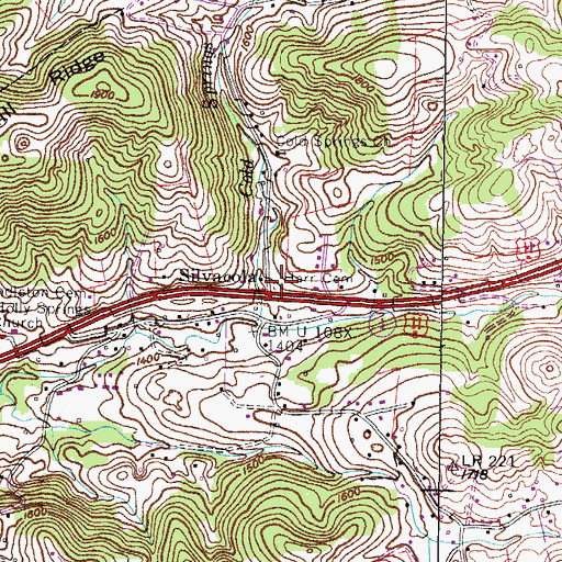 Topographic Map of Harr Cemetery, TN