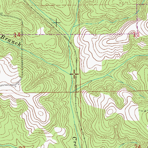 Topographic Map of Weed Branch, AL