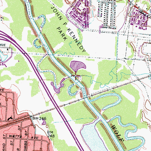 Topographic Map of Harrington Creek, TN