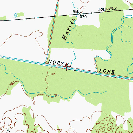 Topographic Map of Harris Creek, TN
