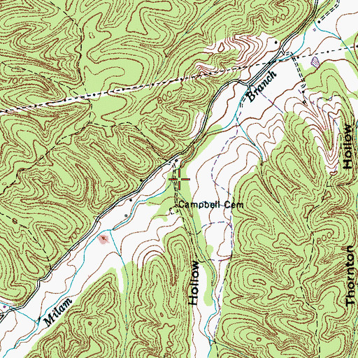 Topographic Map of Harris Hollow, TN