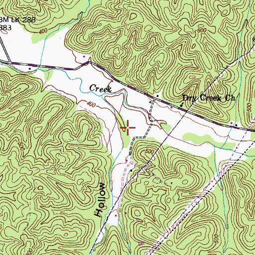 Topographic Map of Harris Hollow, TN
