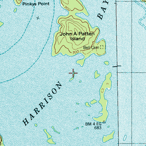 Topographic Map of Harrison Bay, TN