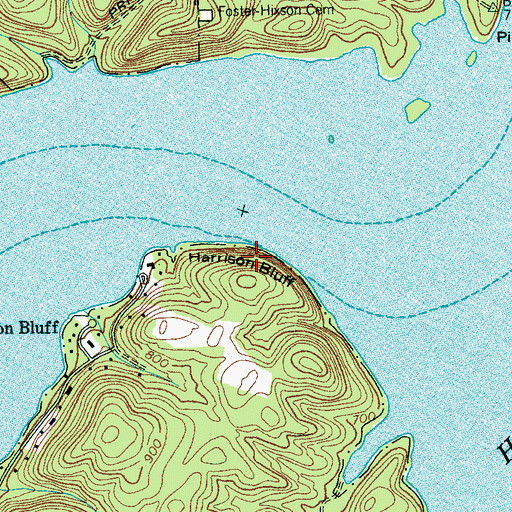 Topographic Map of Harrison Bluff, TN