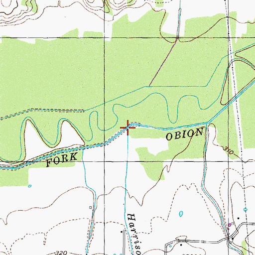 Topographic Map of Harrison Branch, TN