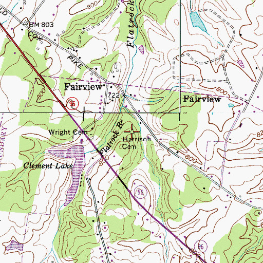 Topographic Map of Harrison Cemetery, TN