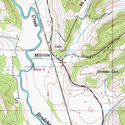 Topographic Map of Harrison Hollow, TN