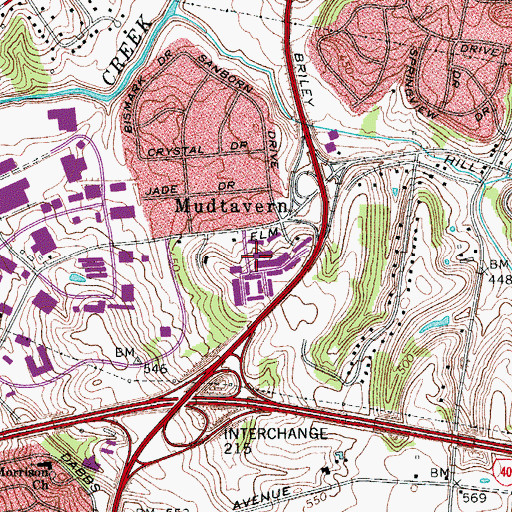 Topographic Map of Harsh Church, TN