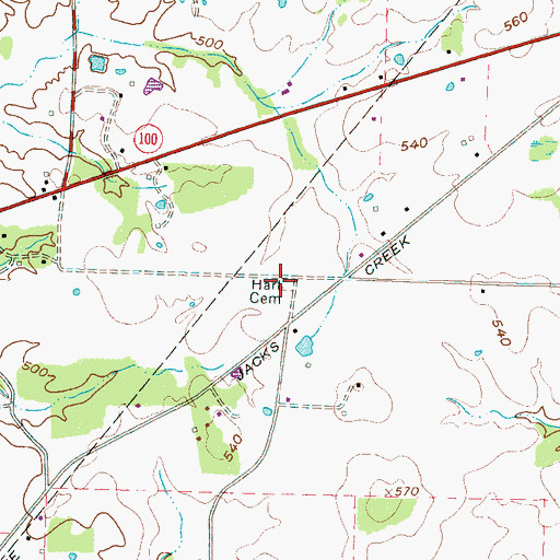 Topographic Map of Hart Cemetery, TN
