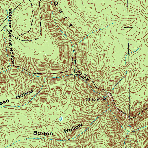 Topographic Map of Hart Gulf, TN