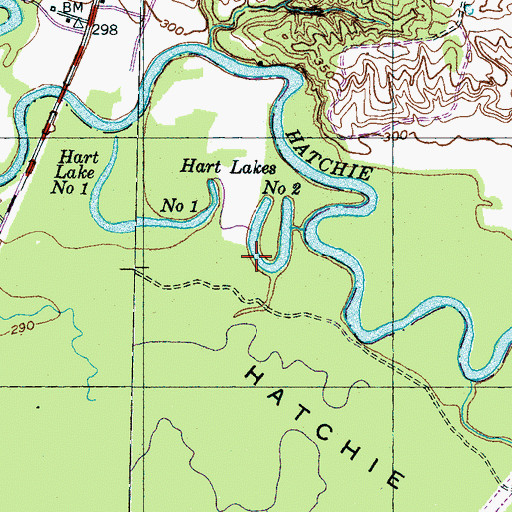 Topographic Map of Hart Lake Number Two, TN