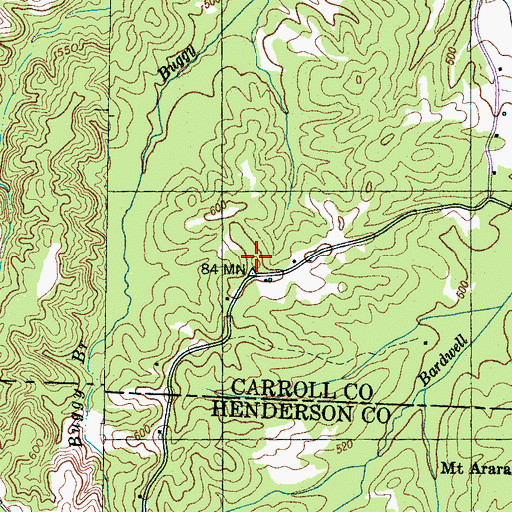 Topographic Map of Hart School, TN