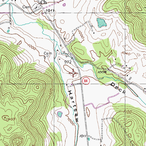Topographic Map of Hartsaw Cove, TN