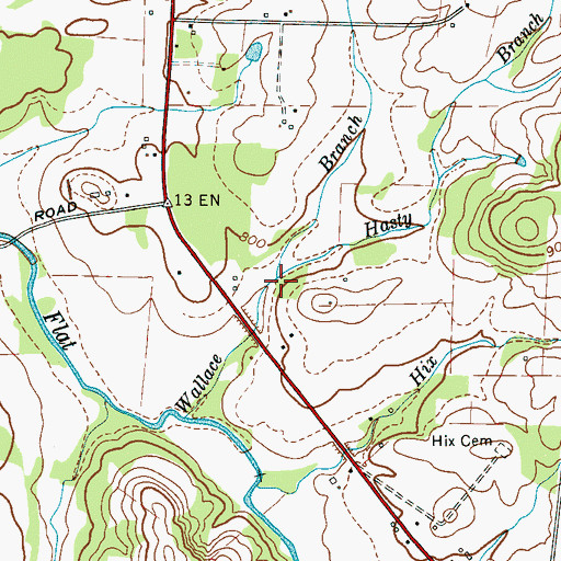 Topographic Map of Hasty Branch, TN