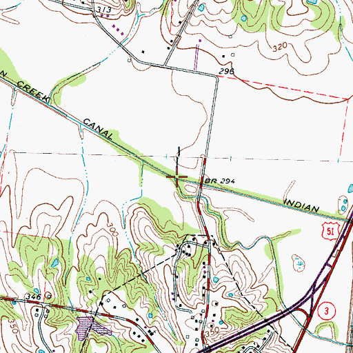 Topographic Map of Hatchel Creek, TN