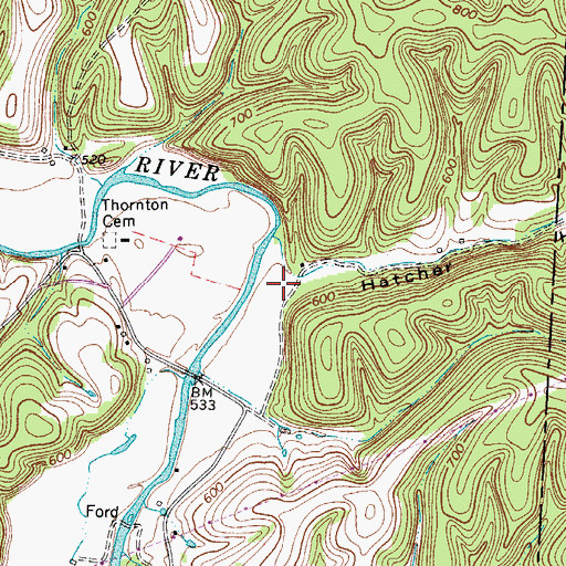 Topographic Map of Hatcher Hollow, TN