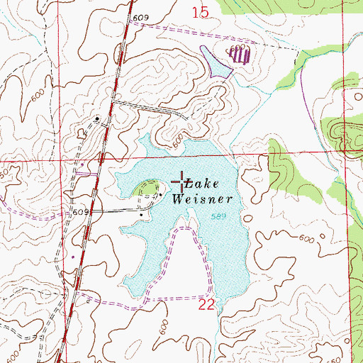 Topographic Map of Lake Weisner, AL