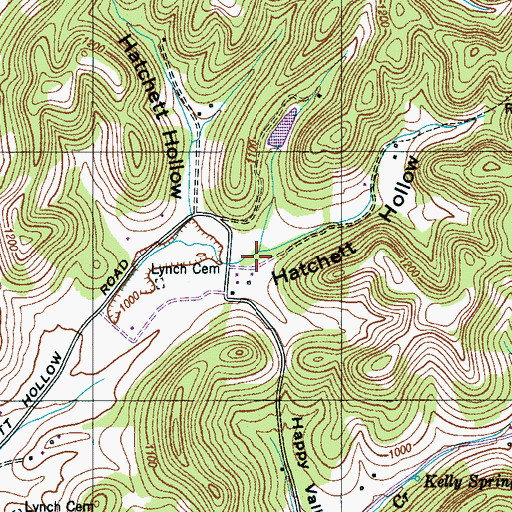 Topographic Map of Hatchett Hollow, TN