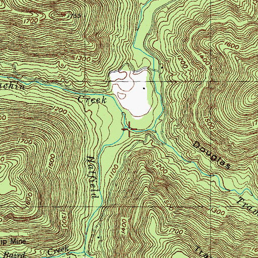 Topographic Map of Hatfield Creek, TN