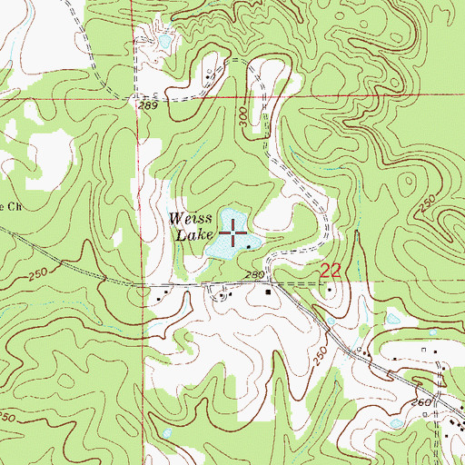 Topographic Map of Weiss Lake, AL