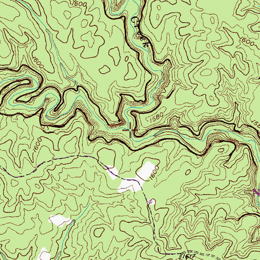 Topographic Map of Hatfield Creek, TN