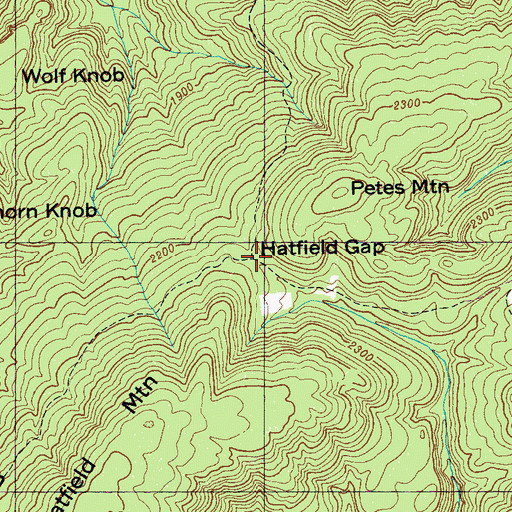 Topographic Map of Hatfield Gap, TN
