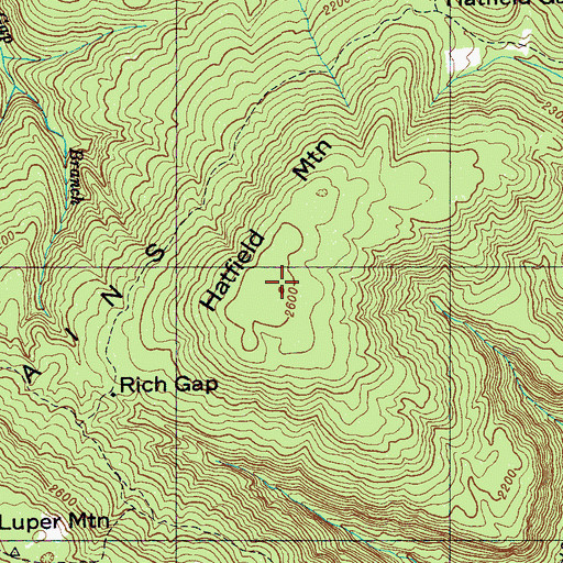 Topographic Map of Hatfield Mountain, TN