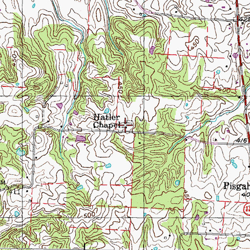 Topographic Map of Hatler Chapel, TN