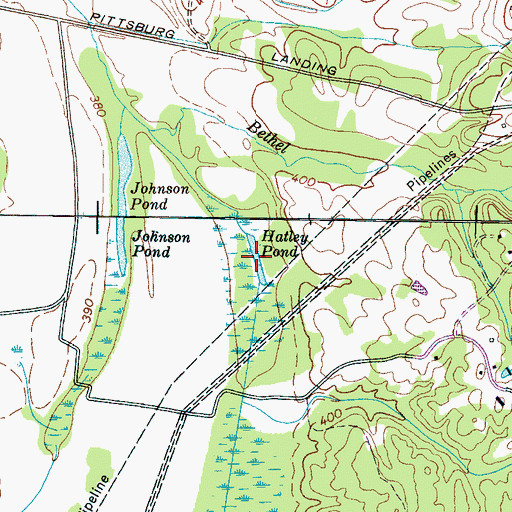 Topographic Map of Hatley Pond, TN