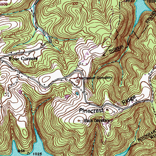 Topographic Map of Hatmaker Cemetery, TN
