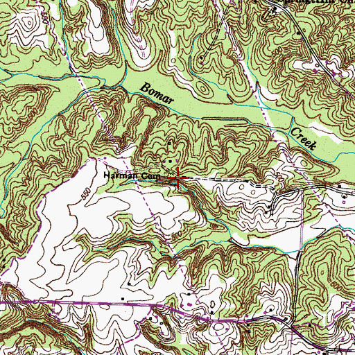 Topographic Map of Hatman Cemetery, TN