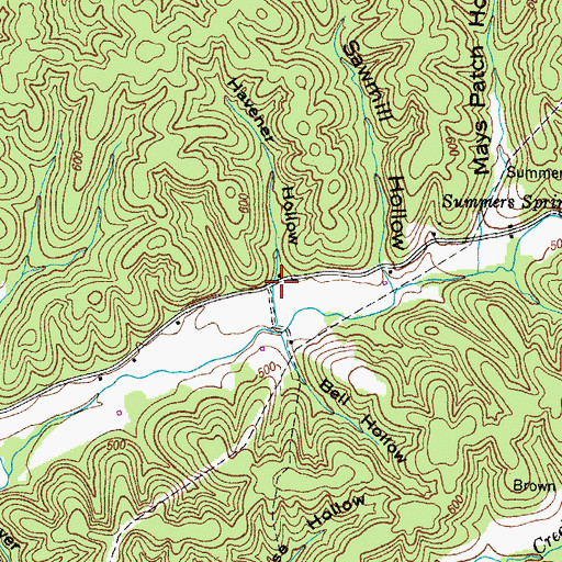 Topographic Map of Havener Hollow, TN