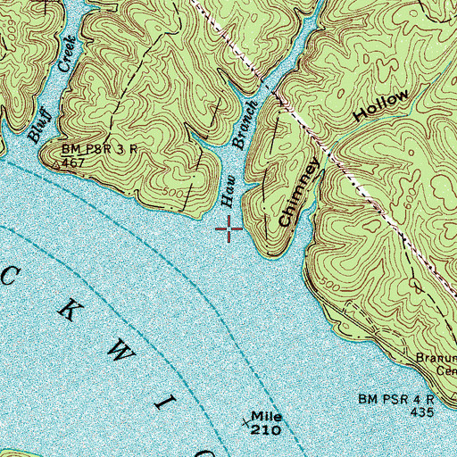 Topographic Map of Haw Branch, TN