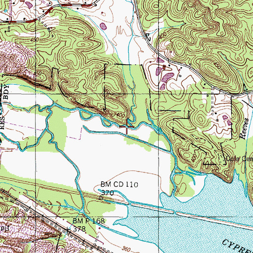 Topographic Map of Hawley Creek, TN