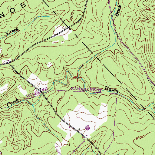 Topographic Map of Hawn Branch, TN