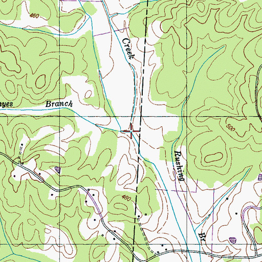Topographic Map of Hayes Branch, TN