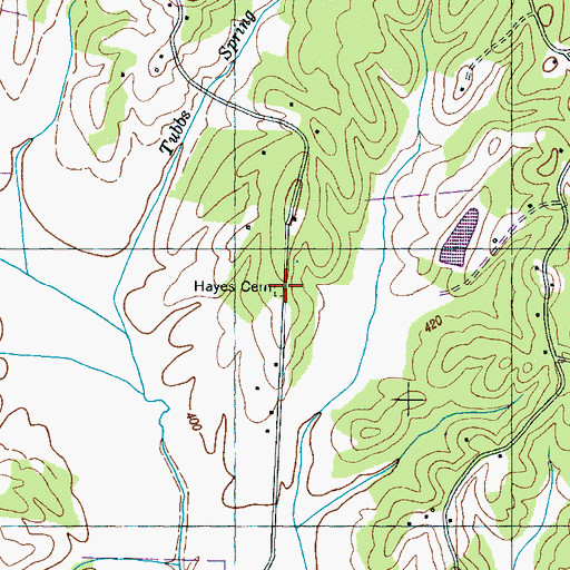 Topographic Map of Hayes Cemetery, TN