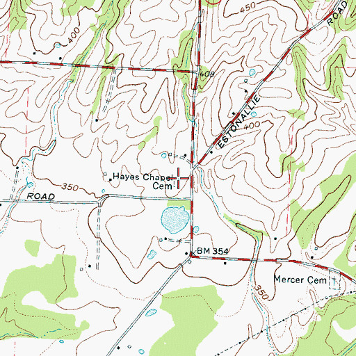 Topographic Map of Hayes Chapel Cemetery, TN