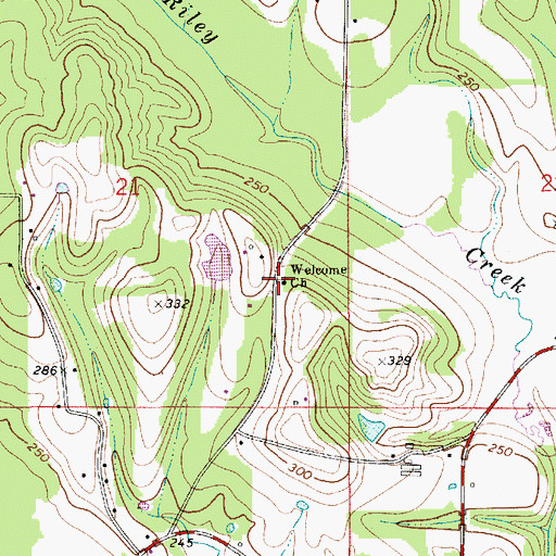 Topographic Map of Welcome Church, AL