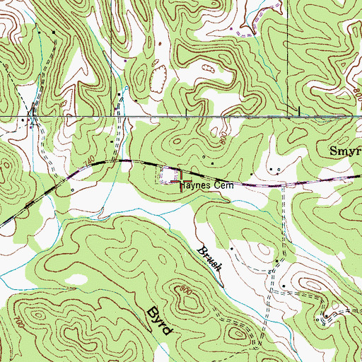 Topographic Map of Haynes Cemetery, TN