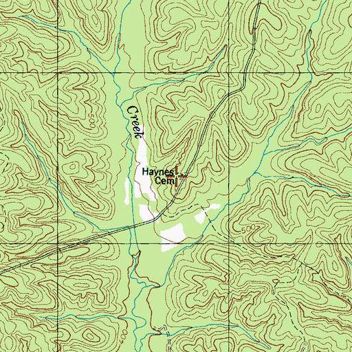 Topographic Map of Haynes Cemetery, TN