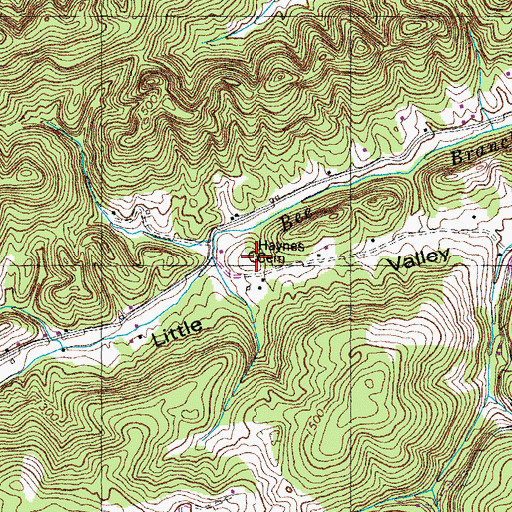 Topographic Map of Haynes Cemetery, TN